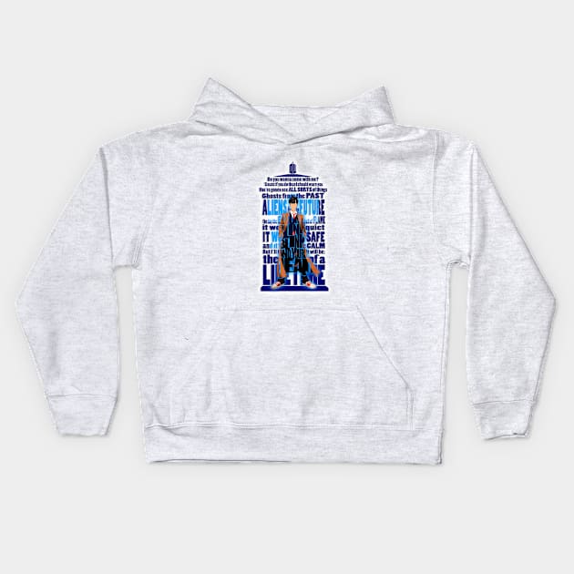 10th Doctor Typograph Kids Hoodie by Dezigner007